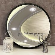 قاب آینه فلزی طرح amazing رنگ مشکی