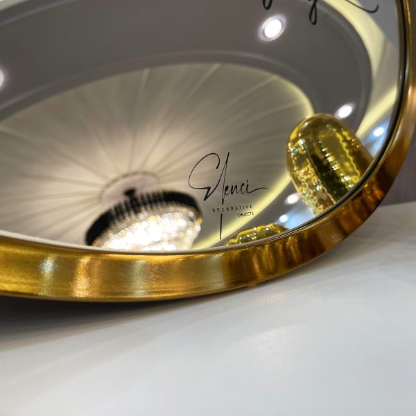 قاب آینه فلزی طرح amazing رنگ طلایی