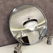 قاب آینه فلزی طرح amazing رنگ نقره ای