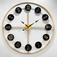 ساعت دیواری جدید مشکی طلایی برای جهیزیه